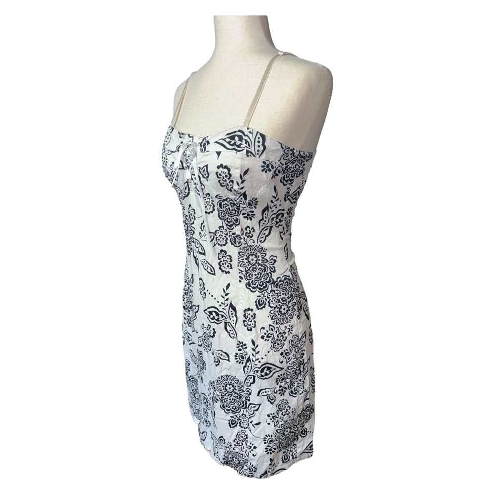 She's Cool Black and White Floral Midi Dress
